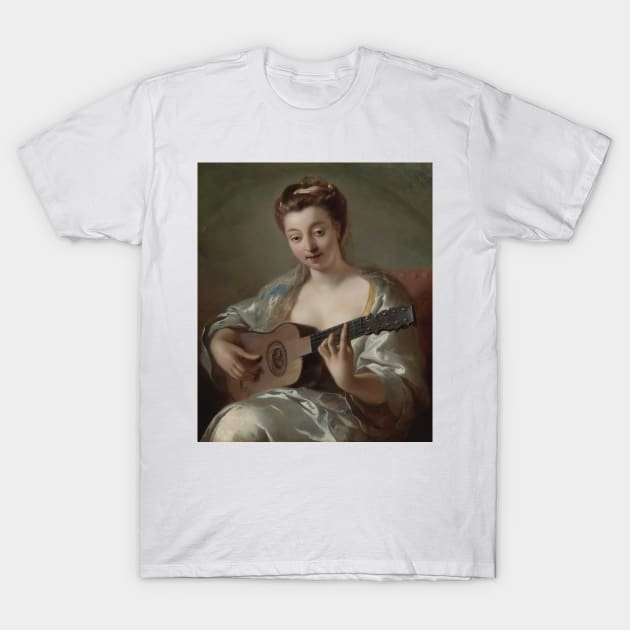 The Guitar Player by Jean-Francois de Troy T-Shirt by Classic Art Stall